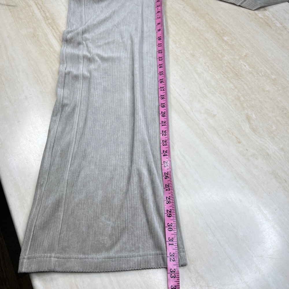 Lululemon Corduroy Wide Leg Pants Grey Beige High Rise Ribbed Trousers Size 4 - Picture 12 of 14